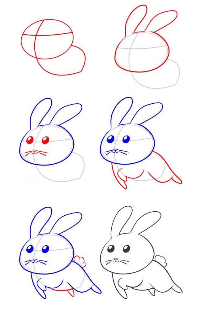 小兔子简笔画可爱型图片