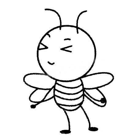 蜜蜂结构简笔画图片