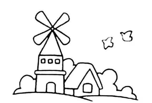 小羊的房子简笔画图片