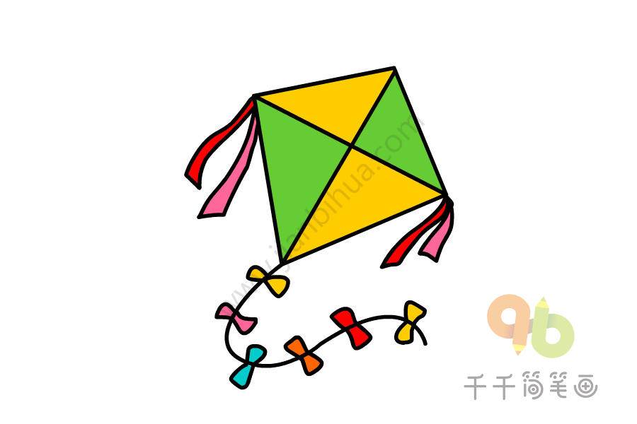 三角形风筝简笔画图片