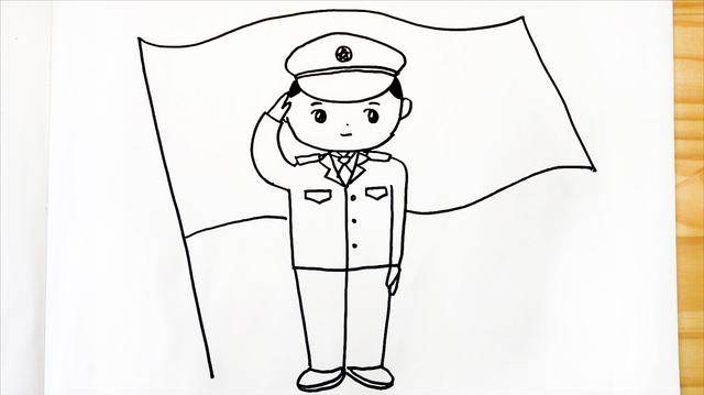儿童简笔画军人中国图片