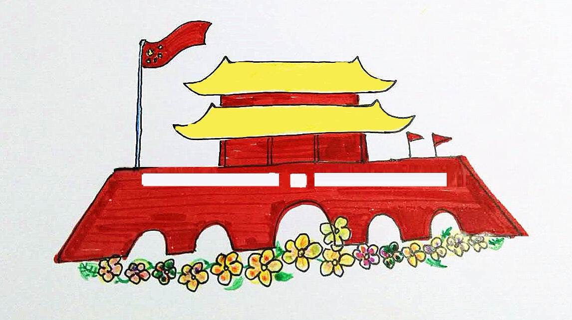 天安城门手绘图复杂图片