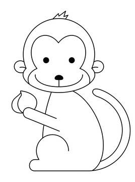 小猴子简笔画 幼儿园图片