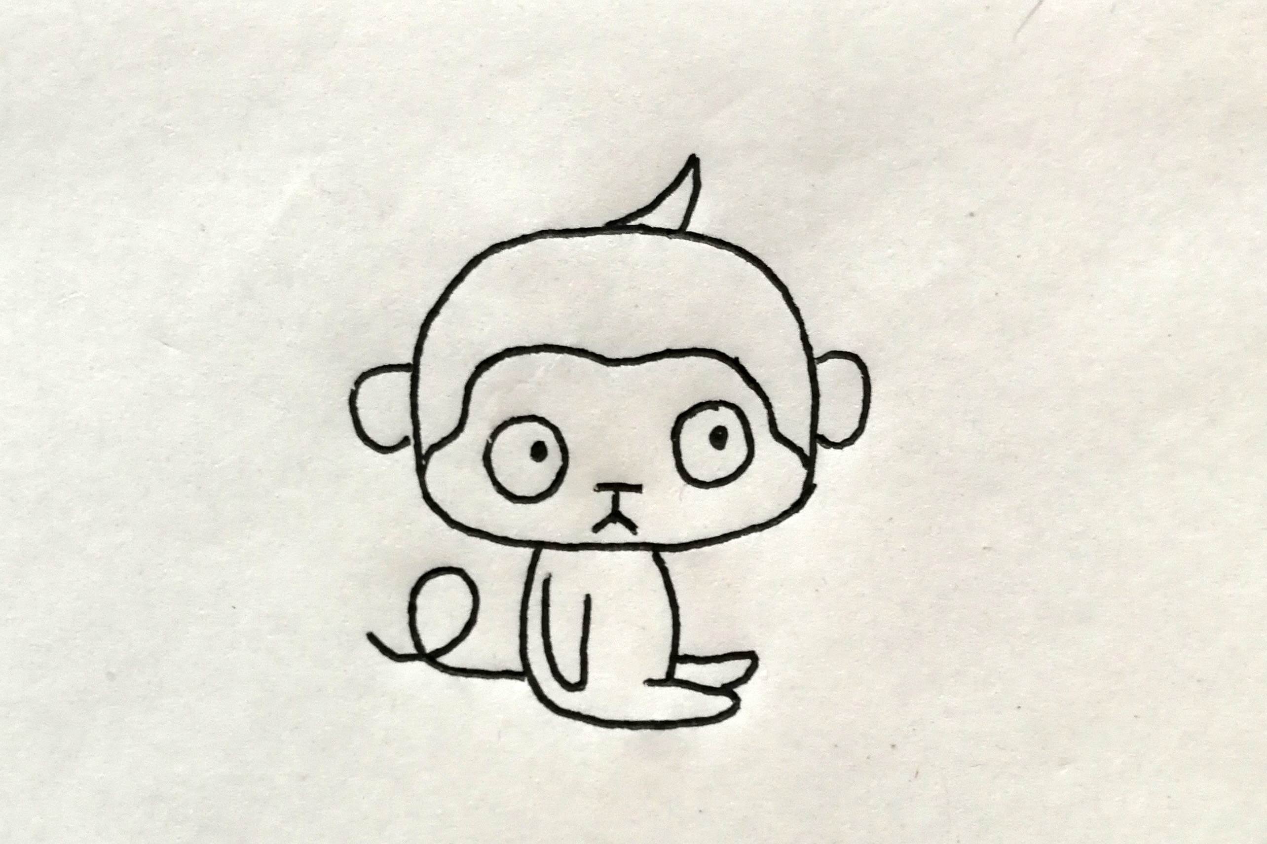 瘦猴子怎么画简笔画图片