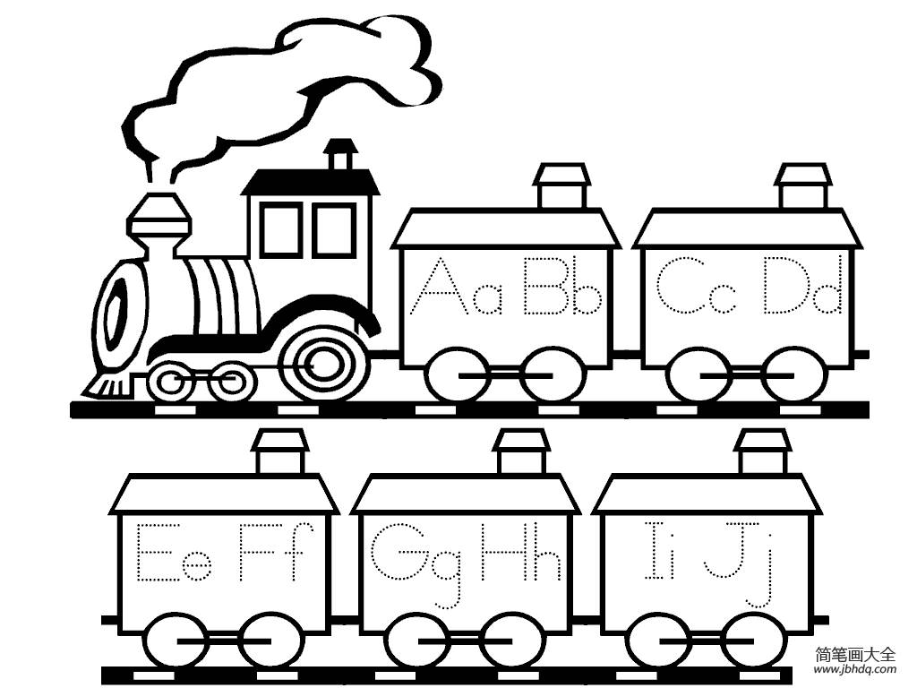 小火车的简笔画 简单图片