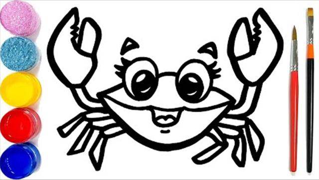 螃蟹简笔画简单孤独图片
