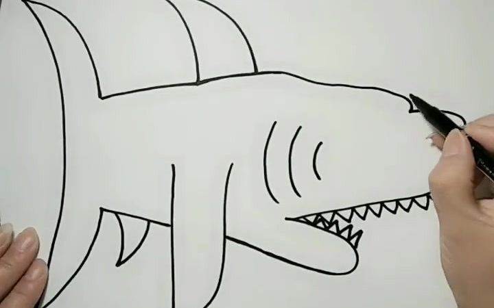 变异鲨简笔画图片