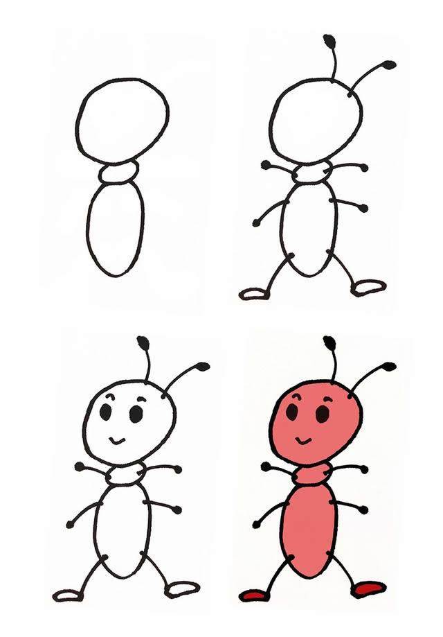 蚂蚁家族成员简笔画图片