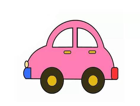 幼儿园简笔画汽车彩色图片