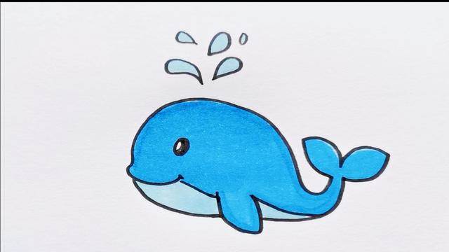 蓝鲸简笔画大全可爱图片