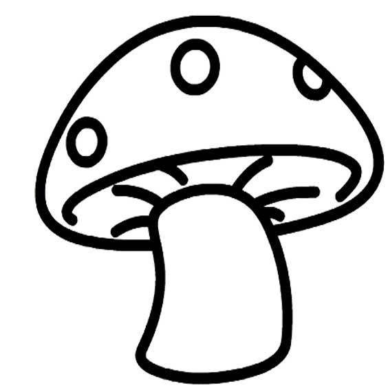 画画简单漂亮蘑菇图片