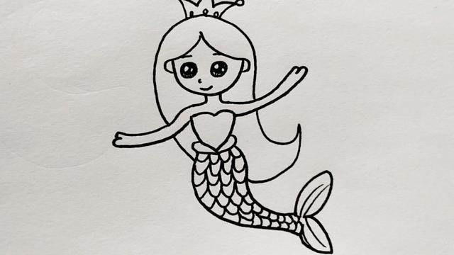 简单的人鱼公主简笔画图片