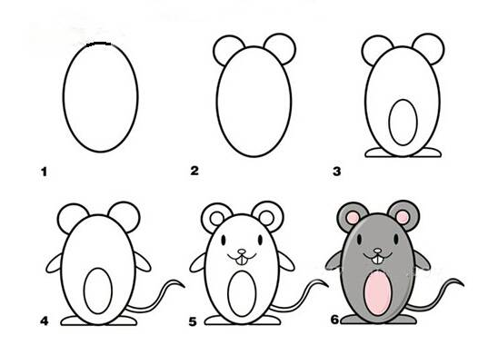 可爱小老鼠简笔画图片