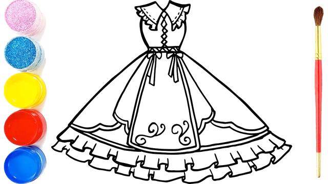 简笔公主裙子画法图片图片