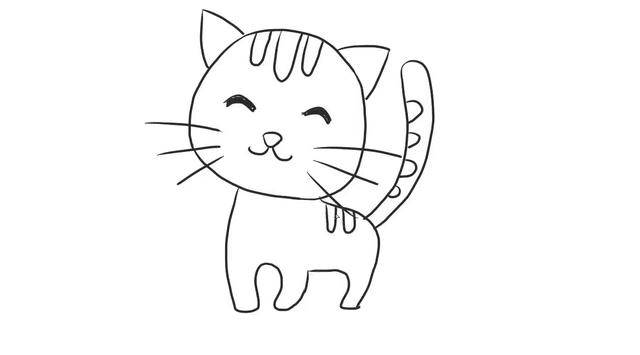小猫咪简笔画卖萌图片
