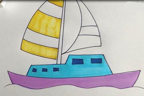 海上的帆船简笔画图片大海里帆船的画法