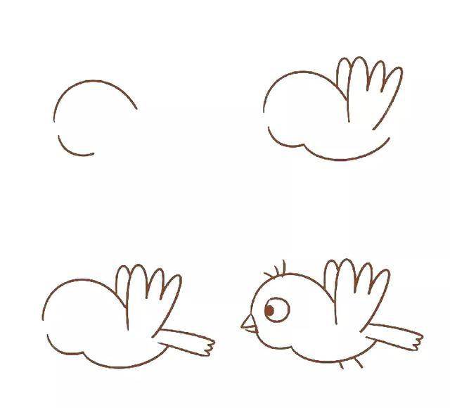 小鸟简笔画步骤简单图片