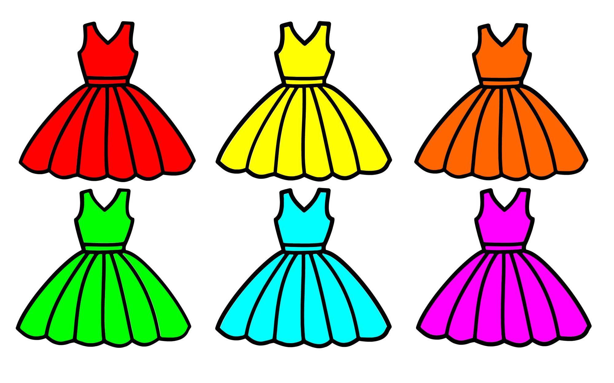 【简笔画】穿裙子的季节又到了——画1个连衣裙，用闪粉和贴画给它“上妆”_哔哩哔哩_bilibili