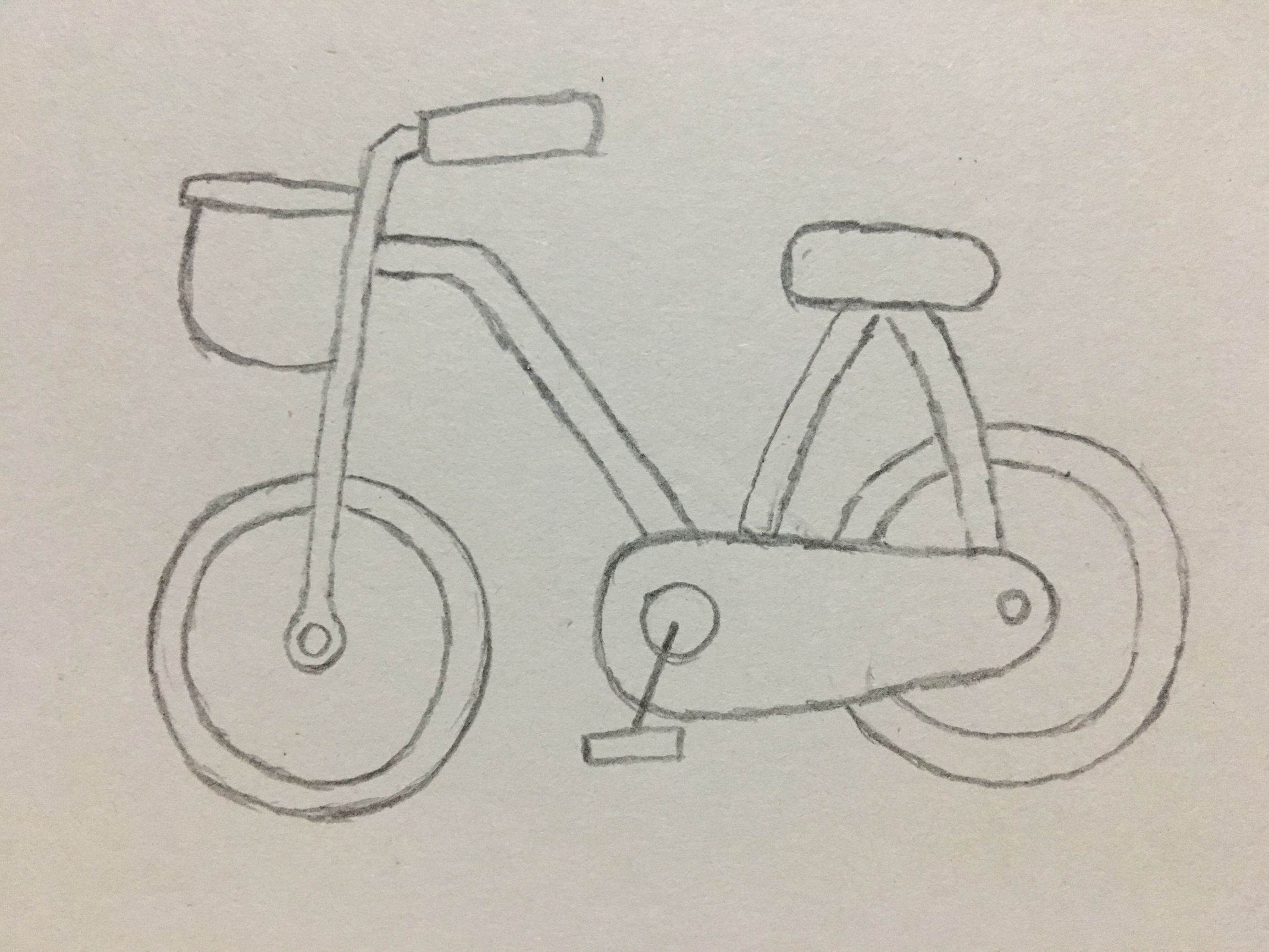自行车骑车简笔画粗线条黑色学画画图案这是一组自行车简笔画的内容