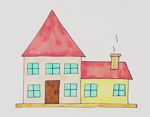 亲子简笔画:漂亮的红色小房子这是一组简笔画房子的内容,希望能满足您