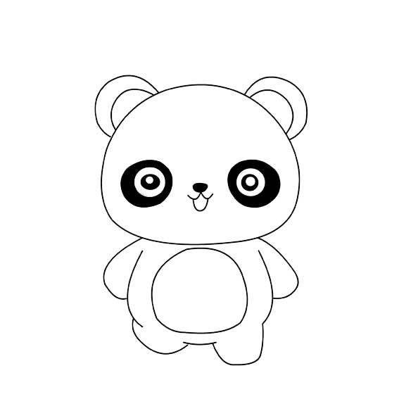 玩具熊猫 简笔画图片