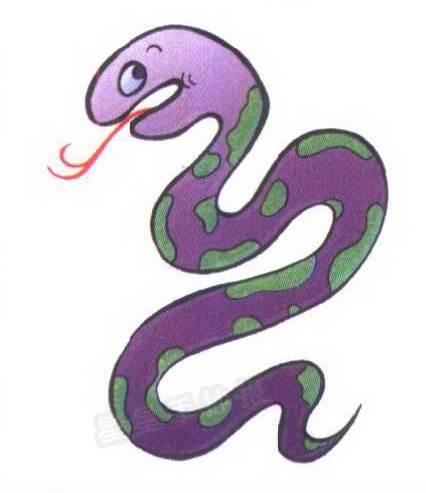 蛇的画法简笔画带颜色图片