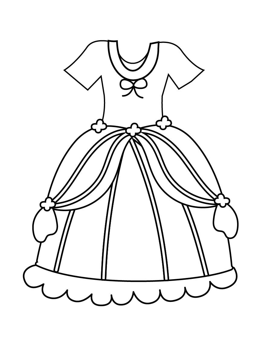 裙子,并为它涂上春天的颜色公主裙礼服简笔画图片礼服怎么画6种不同