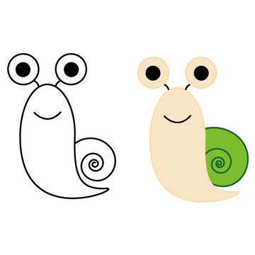 蜗牛的图片大全简笔画卡通呆萌蜗牛简笔画画法教程教儿童宝宝小学生