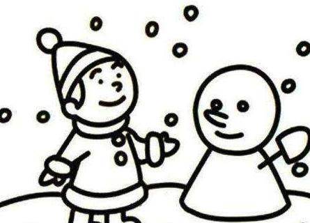 冬天的雪人图画简笔画图片