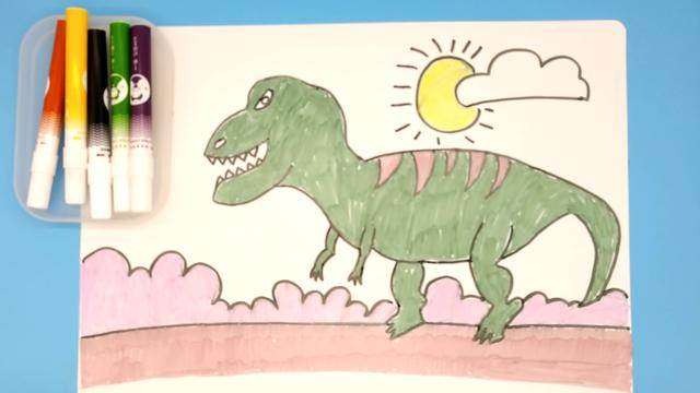 恐龙世界的画法 凶猛图片