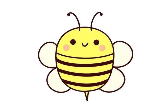 蜜蜂简笔画 可爱 涂色图片