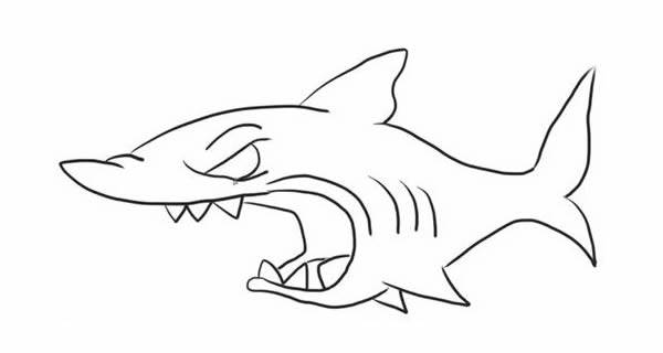 鲨鱼怪兽简笔画图片