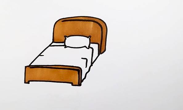 简单的床简笔画图片