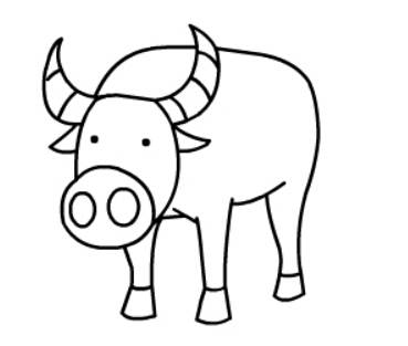 牛的简笔画 凶猛图片
