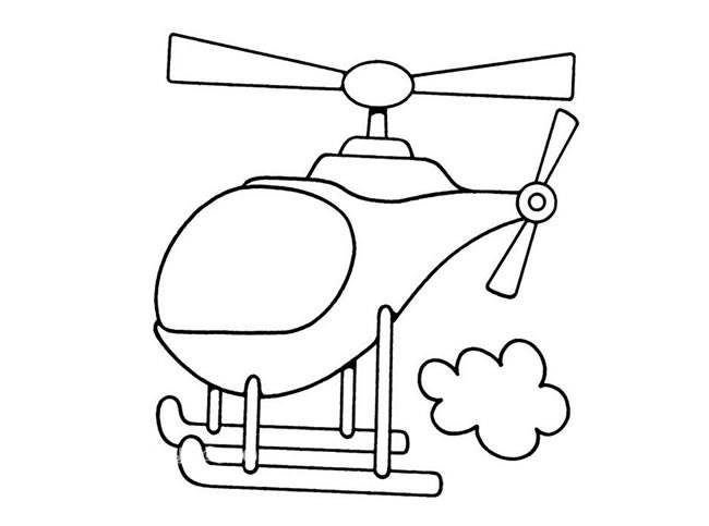 直升飞机简笔画 直升飞机简笔画儿童简笔画
