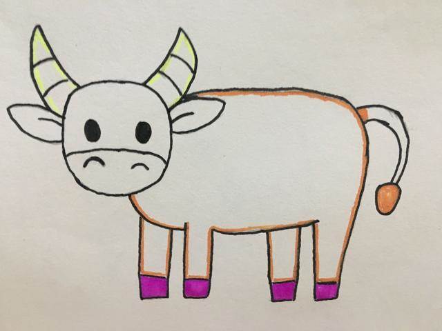 儿童简笔画小牛图片