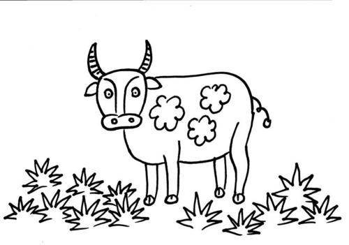 儿童画牛简笔画 简单图片