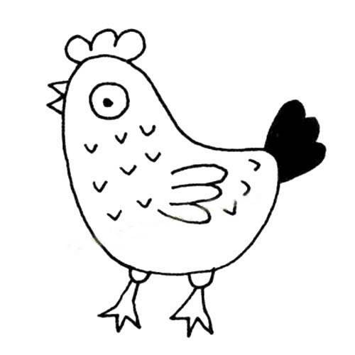 小鸡卡通简笔画母鸡图片