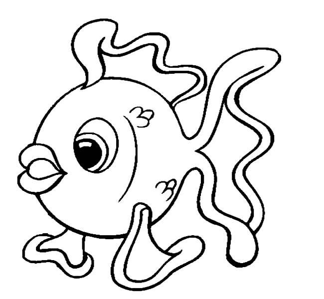 金鱼的简笔画卡通图片