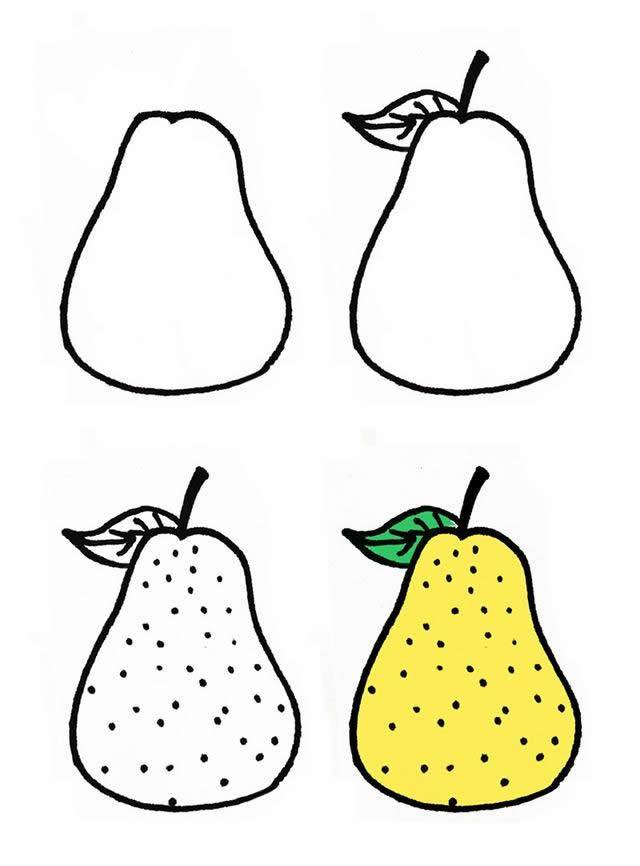 梨的画法 简单图片