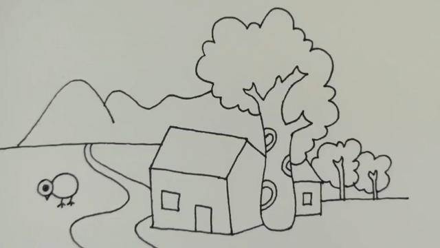 二年级简笔画我的家图片