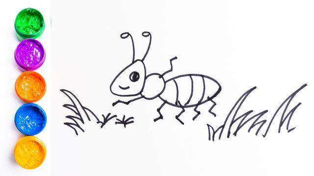 蚂蚁幼虫简笔画图片
