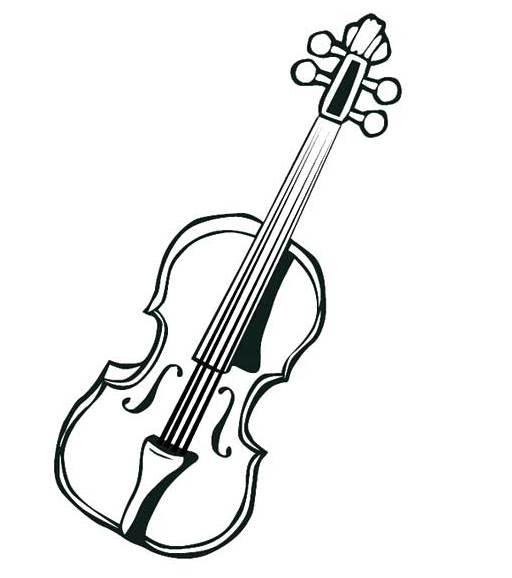 小提琴线条画图片
