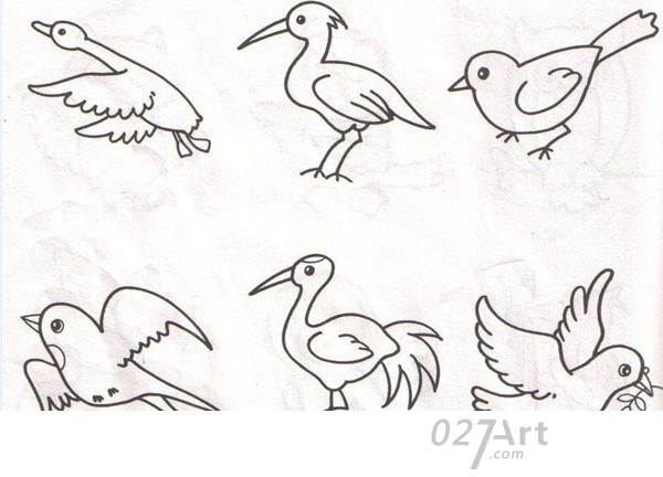 鸟类简笔画图片 简单图片