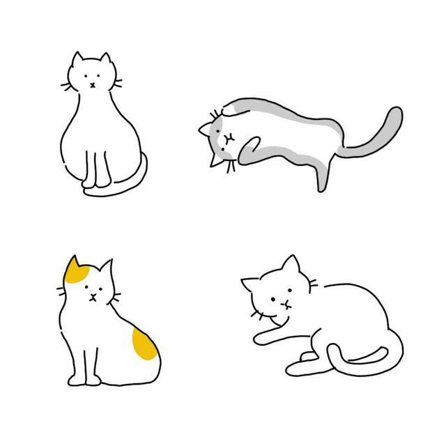 小猫简笔画可爱 萌萌图片