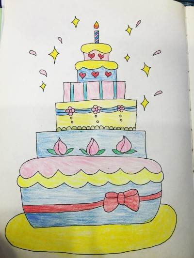 教师节蛋糕简笔画图片