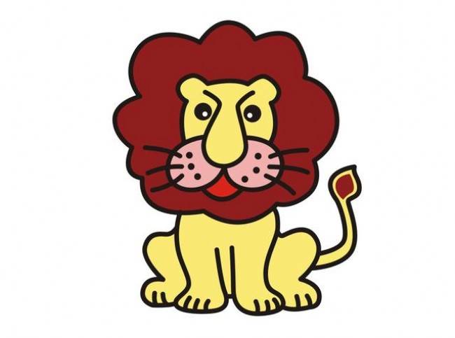 狮子简笔画彩色 可爱图片