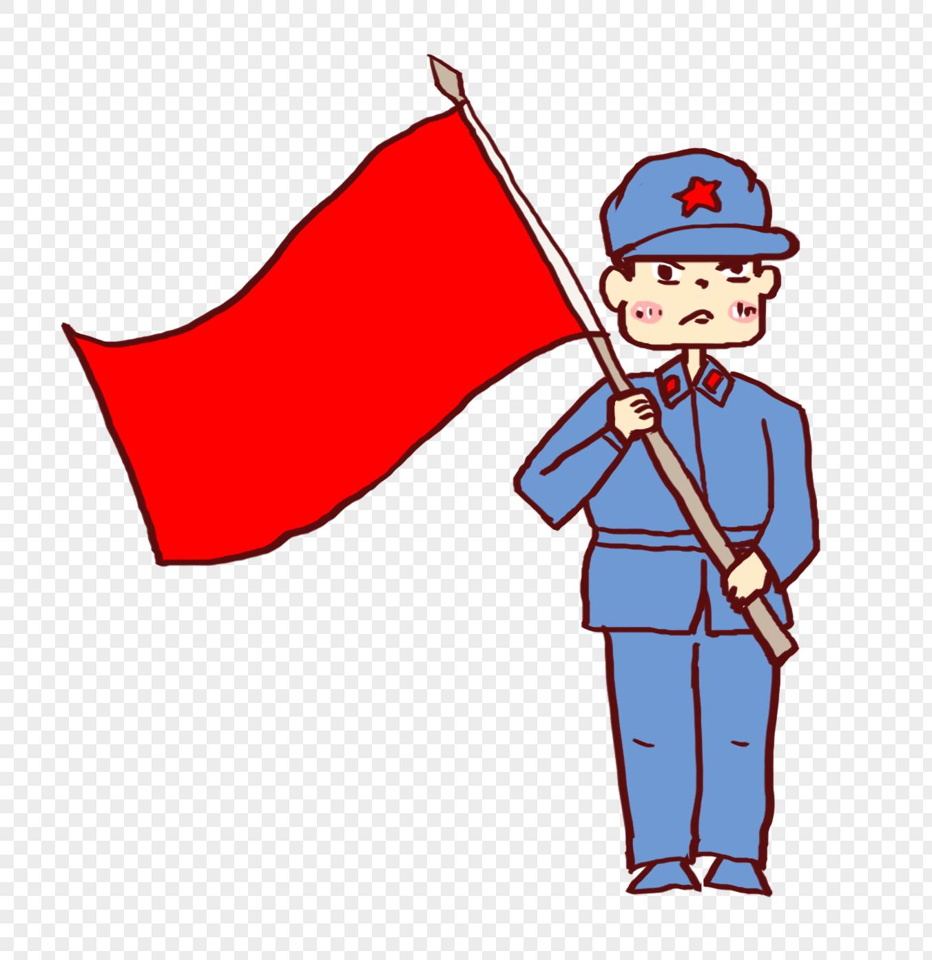 红军绘画 简单图片
