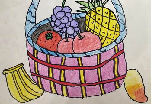 装水果篮子简笔画图片