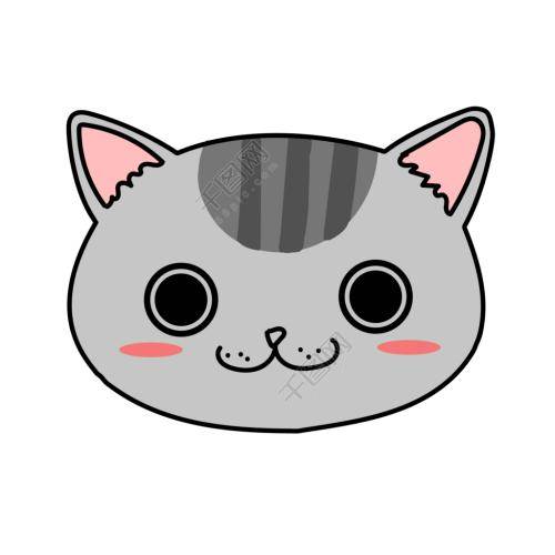 卡通可爱简笔画猫头猫咪动物表情矢量元素这是一组猫头简笔画的内容
